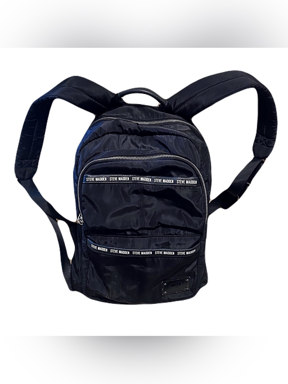 Steve Madden Black Nylon Backpack with Branded Trim - Picture 2 of 5